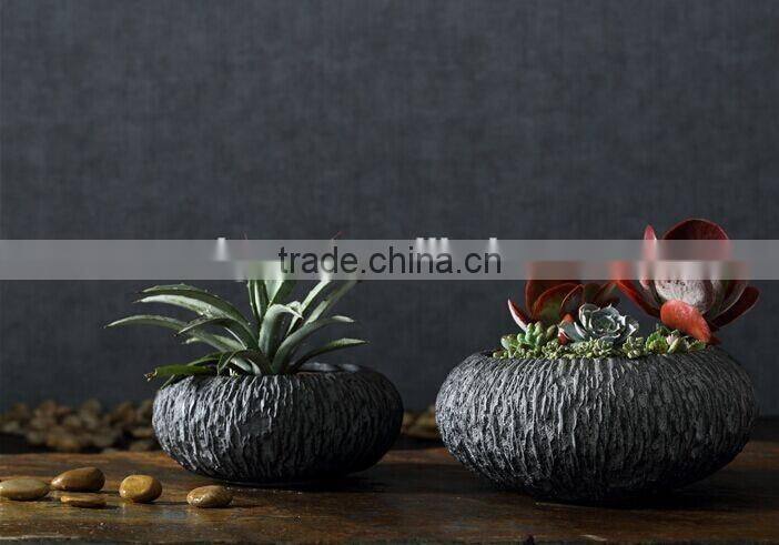 2017 cheap balcony fiberglass flower pot outdoor round planters