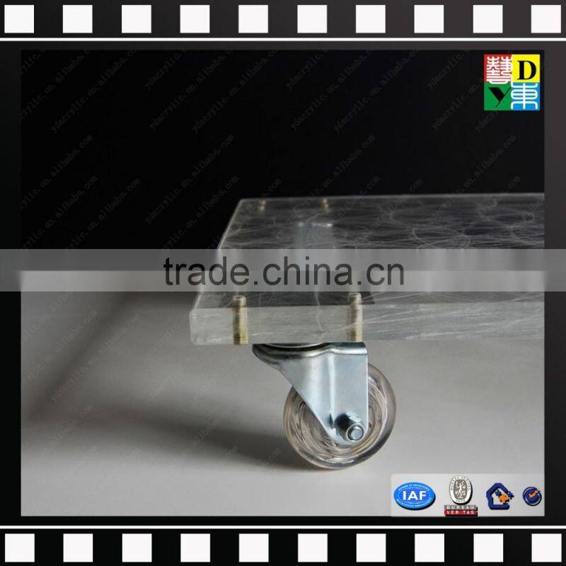 Acrylic luggage cart food serving cart modern clear acrylic hotel trolley from china manufacturer