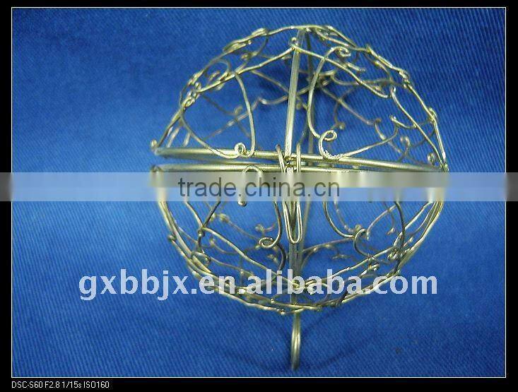 Gold iron decorative lighting ball set of two