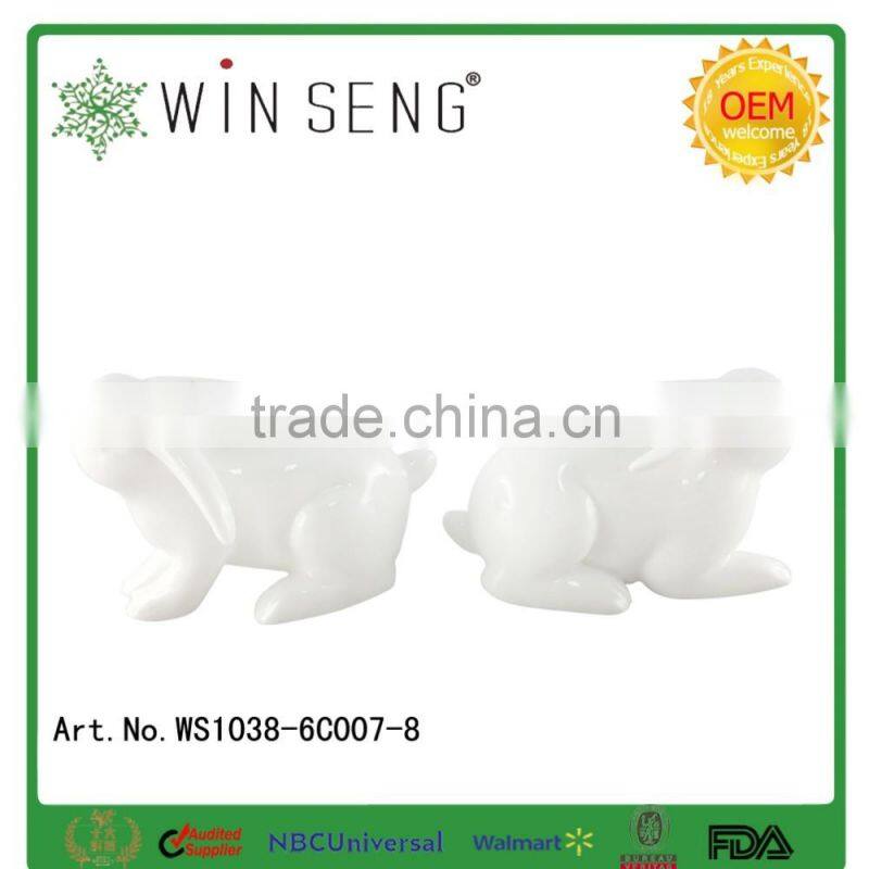 Cute Craft Decorative easter ceramic white rabbits deocrations for Easter