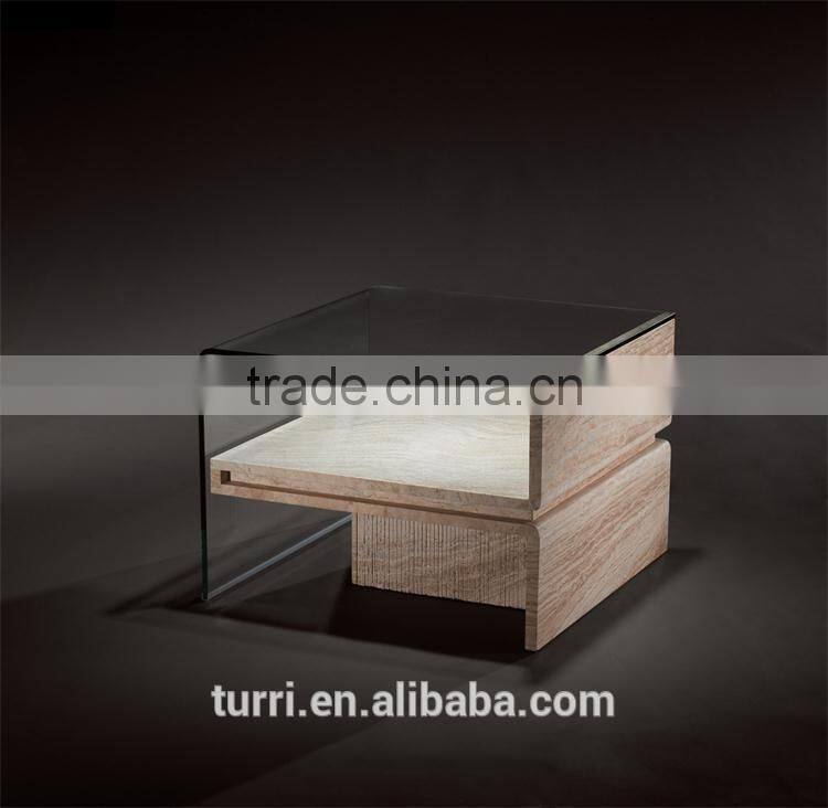 Rectangle White Travertine Coffee Table