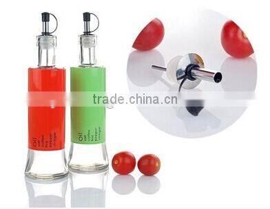 2016 hot selling unique glass oil bottle and spice jar cruet set with coating