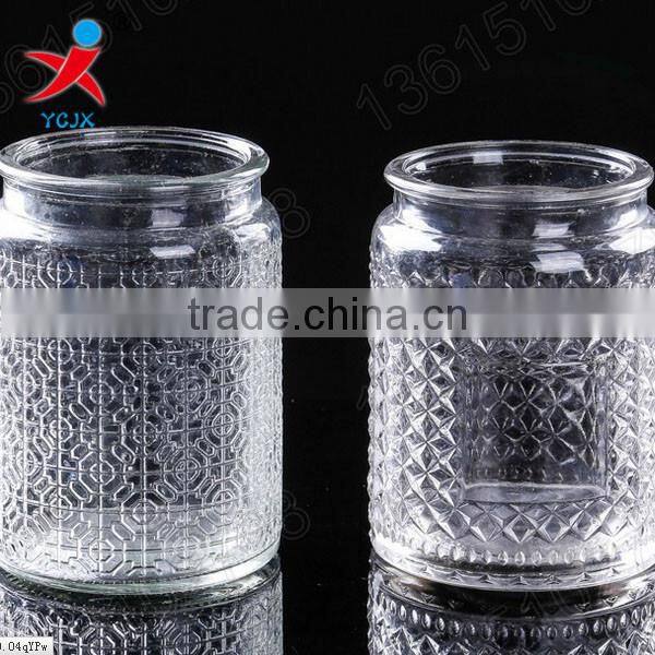designs on woodwork glass candlestick manufacturers selling small paragraph/candle jar jar/bottle/gl