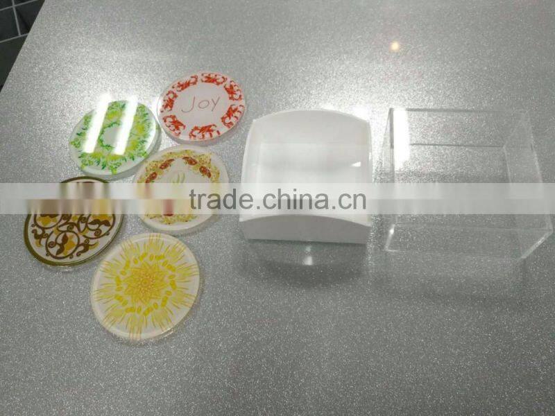 2017 China Factory custom acrylic tea cup coaster/coffee cup coaster