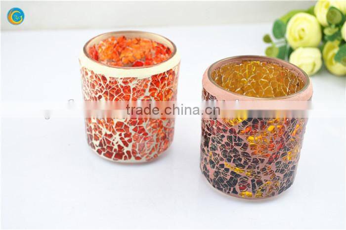 crackle glass votive candle holders