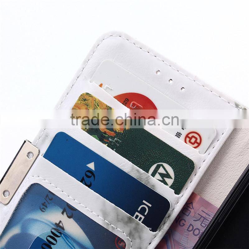 Noble design high quality marble PU card bumper/pocket cell phone case for Samsung