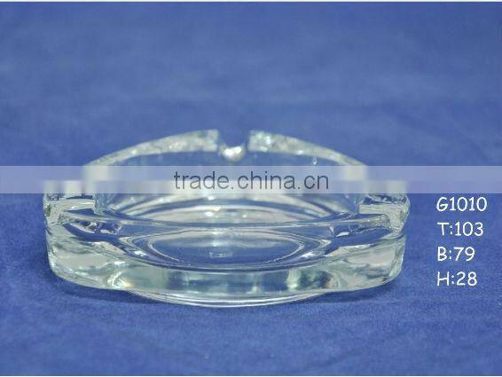 Handblown crystal hand cut glass ashtray