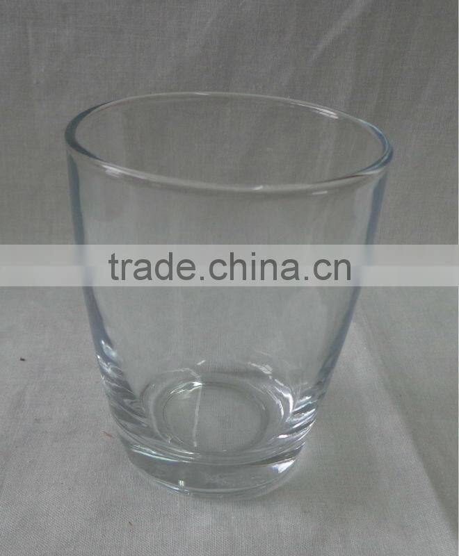 Round bottom clear glass cup