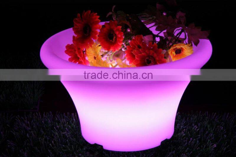 led lighting flower planter, 16 colors change plastic led illuminate flower pot