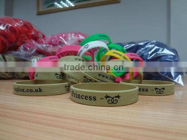 eco-friendly inkfilled raise money silicone band