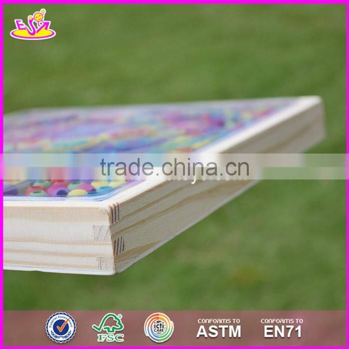 2017 New design educational wooden threading toys for toddlers W11E059