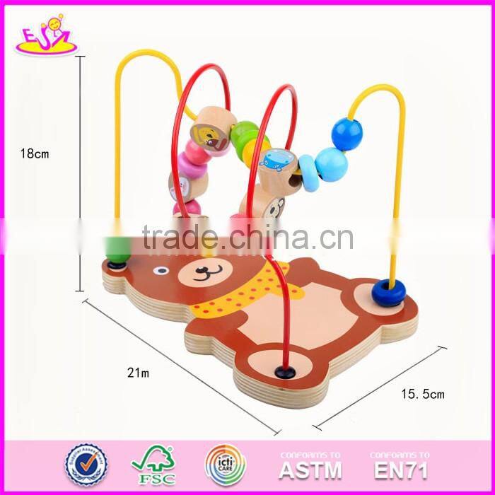2017 new design funny kids play wooden wire bead maze toys W11B139
