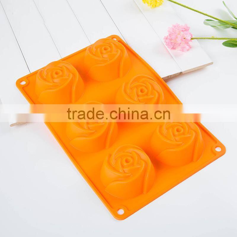 6 Rose Silicone Cake Baking Mold Cake Pan Chocolate DIY Mold