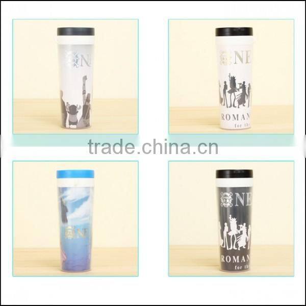 12oz 16oz BPA Free Plastic Coffee Cup with Silicon Lid,High Quality reusable plastic coffee mug double wall cups wholesale