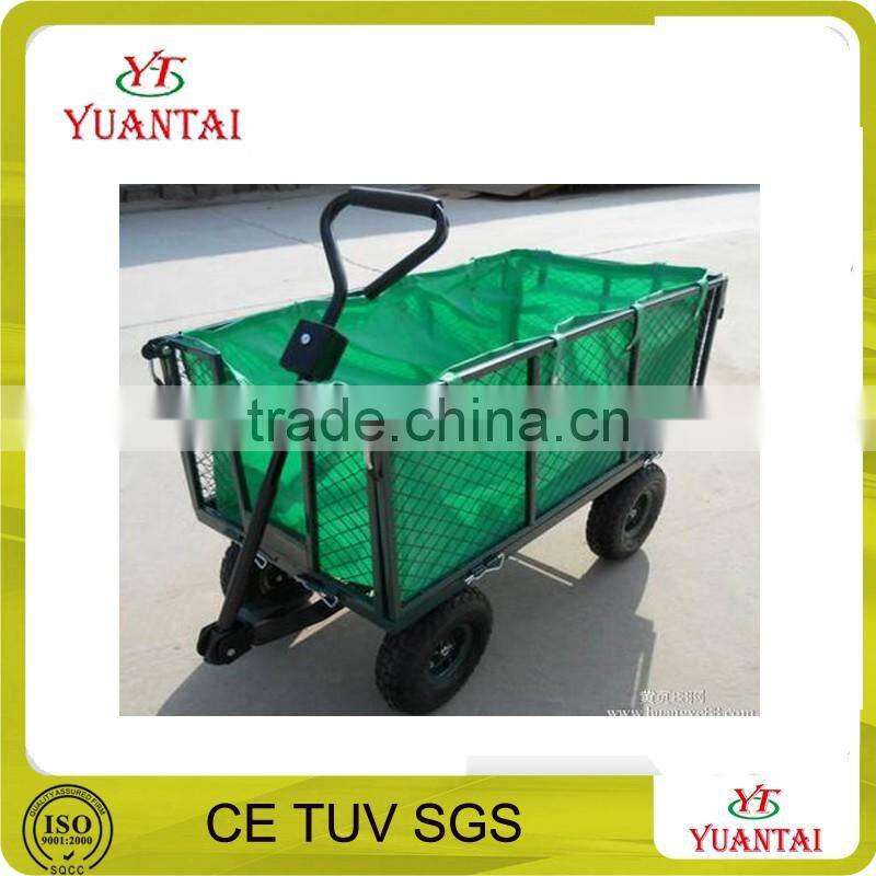 Heavy duty steel mesh four-wheel garden tool cart four-wheel wagon cart