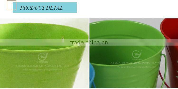 garden iron and zinc powder coated galvanized flower bucket metal bucket plant pots