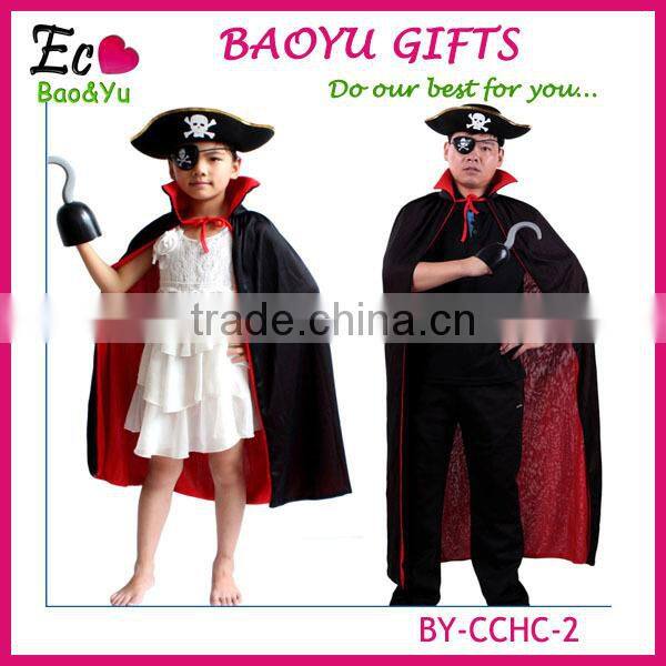 Halloween Black Death large party long black and red cloak hooded long black devil cloak