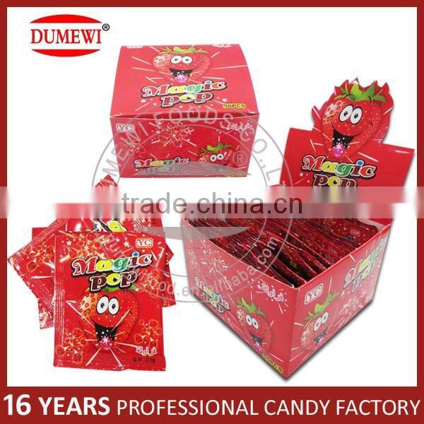 Family foods shocking popping candy-strawberry flavor box packed