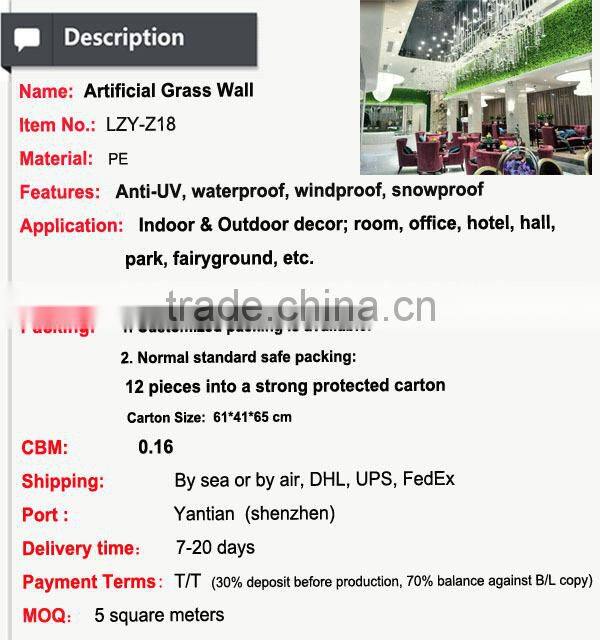 Factory OEM Artificial green vertical cheap grass wall