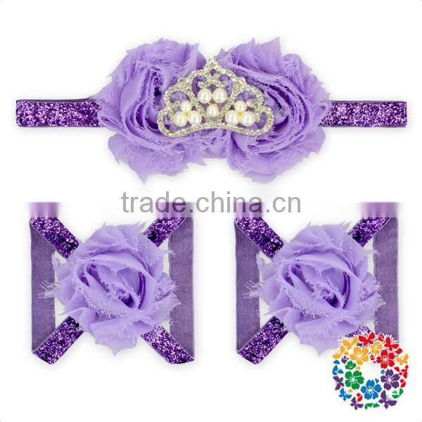 2016 Infant Floral Barefoot Sandals Kids Crown Sandals Simple Girls Stylish Sandals Wholesale