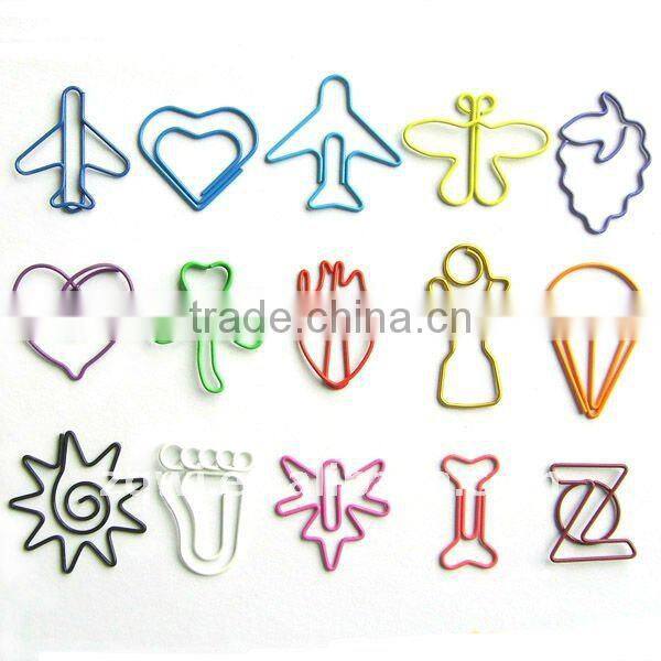 Fancy airplane shaped colorful paper clips