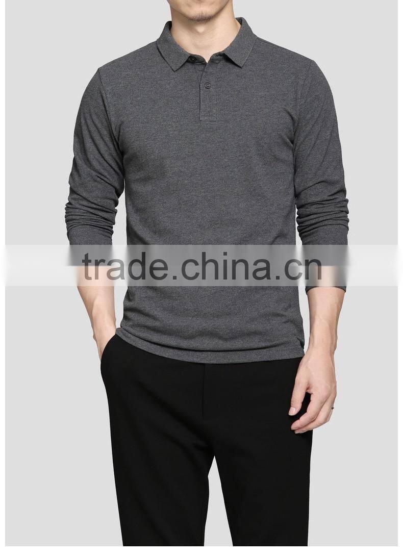 100% cotton long sleeve mens slim fit printing embroidery plain blank polo t-shirt