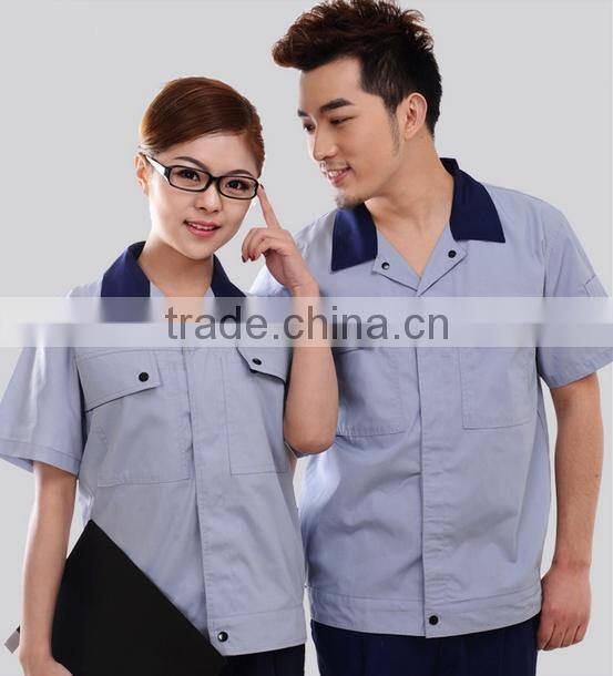 custom antistatic short sleeves workwears uniforms for worker