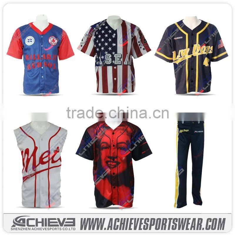 Athletic custom baseball jersey sublimated league game baseball shirts active baseball vest suits uniforms
