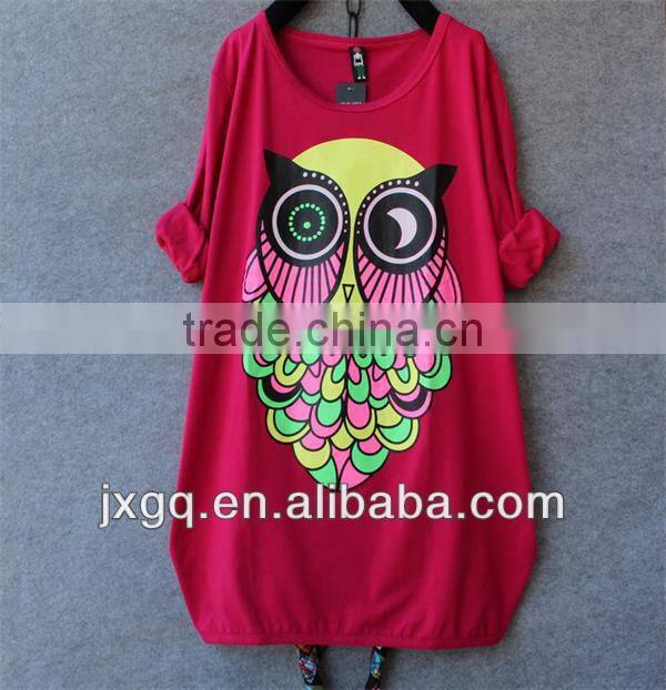 2014 fashion summer cute printed long sleeve wholesale korean style t-shirts