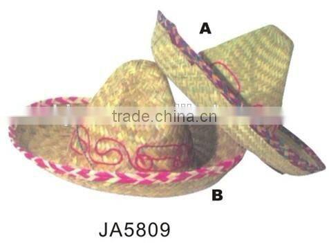 beach straw hat / straw hat decoration / straw sombrero hat