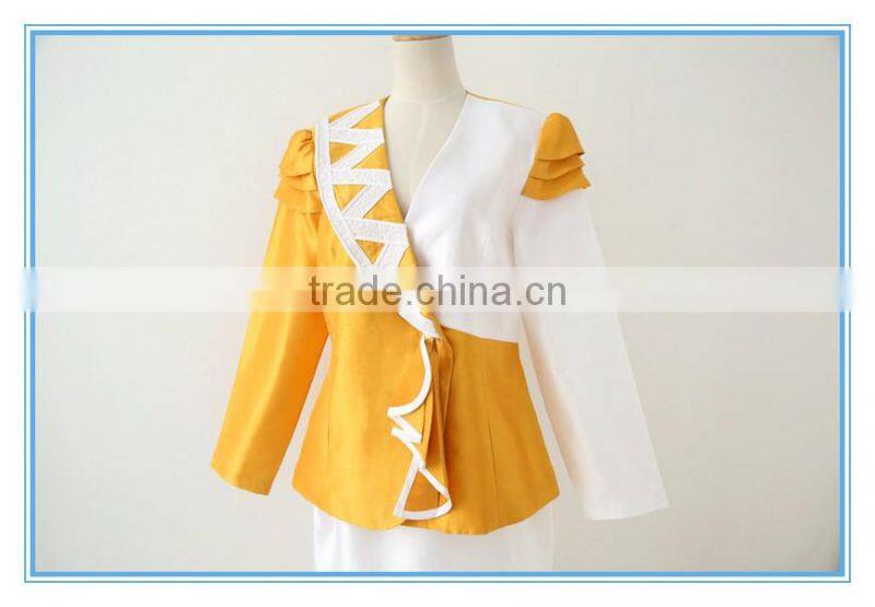 100% polyester 2 pcs skirt elegant design wholesale womens suits