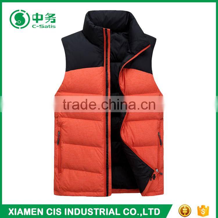 Hot Selling Custom Logo Winter Thick Warm Cotton Padded Down Vest for Man