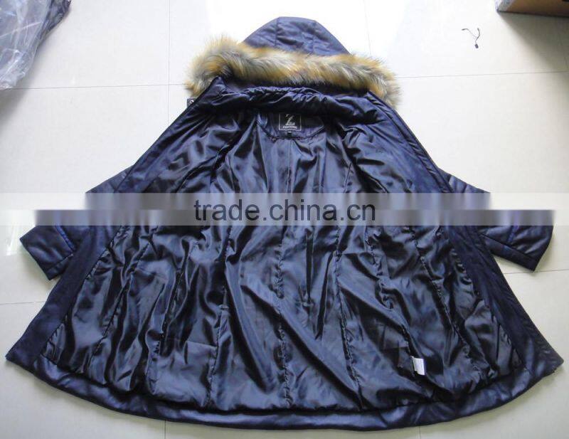 Women Fake Fur Hood Suede Winter Long Jacket