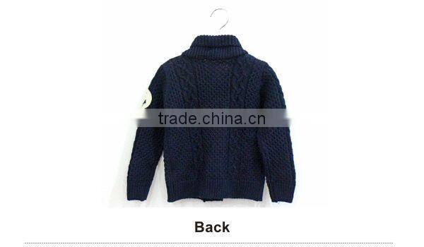 Fashion Lapel Collar Baby Boys Pattern Knitwear Cotton Children Cardigan Knitwear