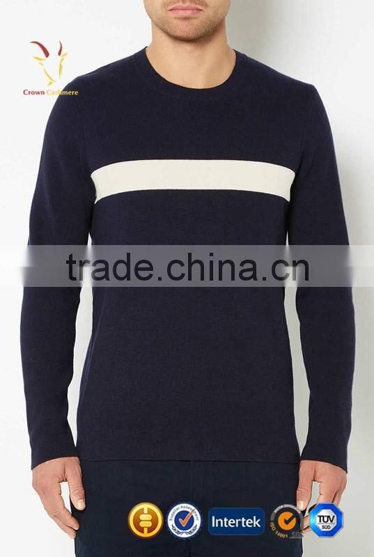 Excellent Navy Cashmere Pullover Wool Sweaters for Men