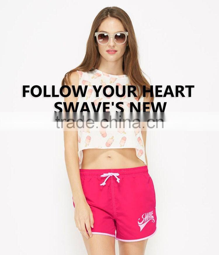 Solid Color Women Board Short Ready Made Muli- Fuction Girl Sport Wear