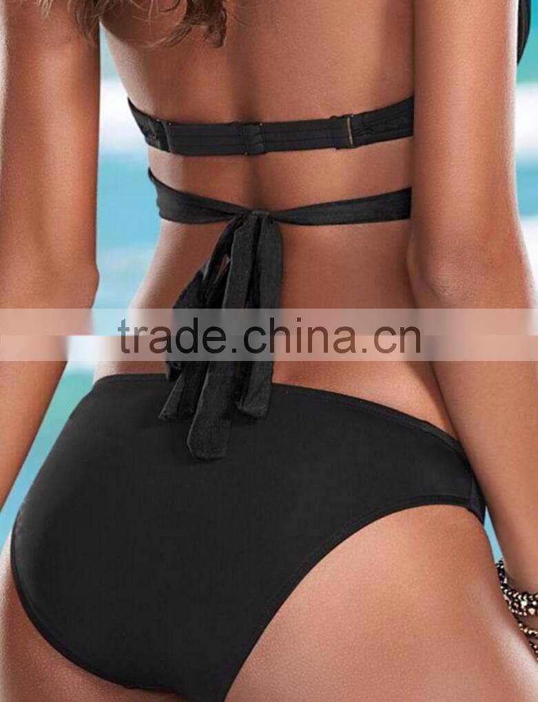 Two pieces bikinis woman push up bra swimwear 2017
