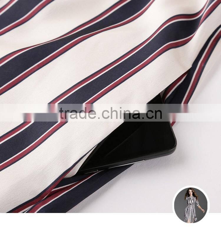 ladies promotion cheap spring summer big stripe fancy bulk plus size dresses shirt