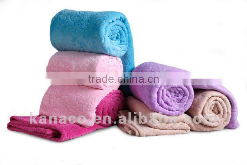 solid color high quality plain dyed polar fleece Blanket(KN-BL-27)