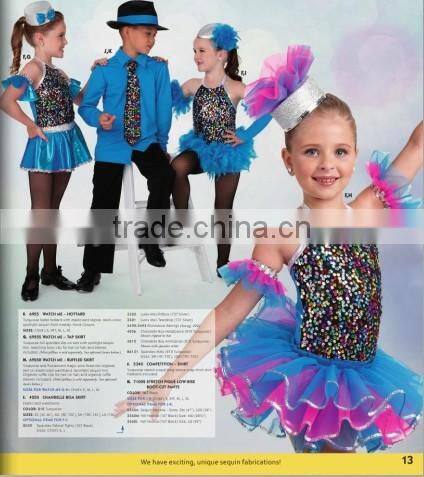 feather skirt girl's dance dress with boy's costumes-school girl costume