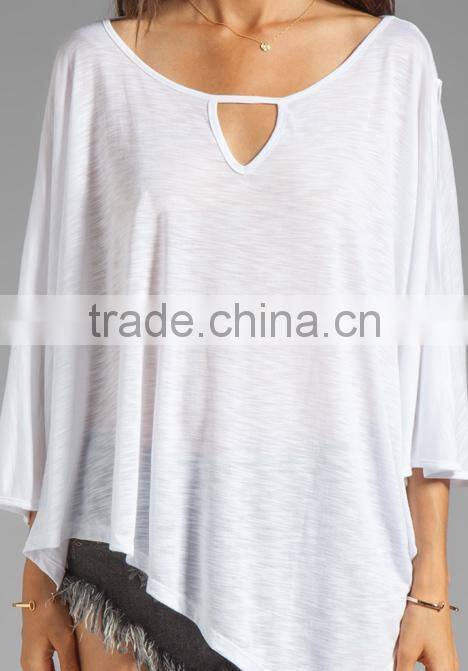 open shoulders front neckline cut out cape