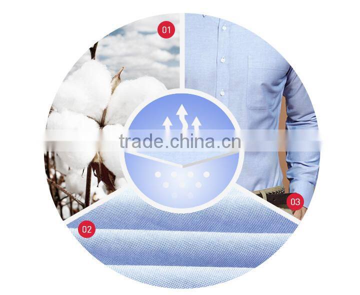 Classic 100% cotton oxford long sleeve with button down collar workwear shirt for men