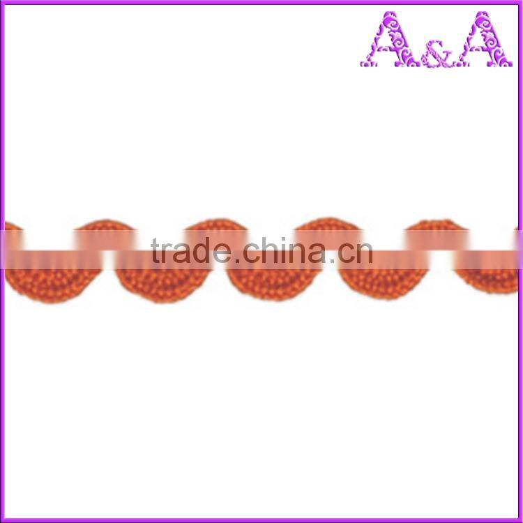 Low price 100% polyester yellow Ric Rac ribbon/Zig Zag ribbon