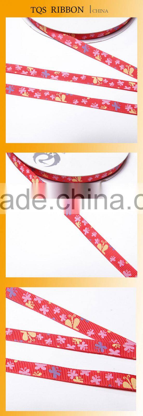3/8 Inch Butterfly Printed Wholesale Ribbon