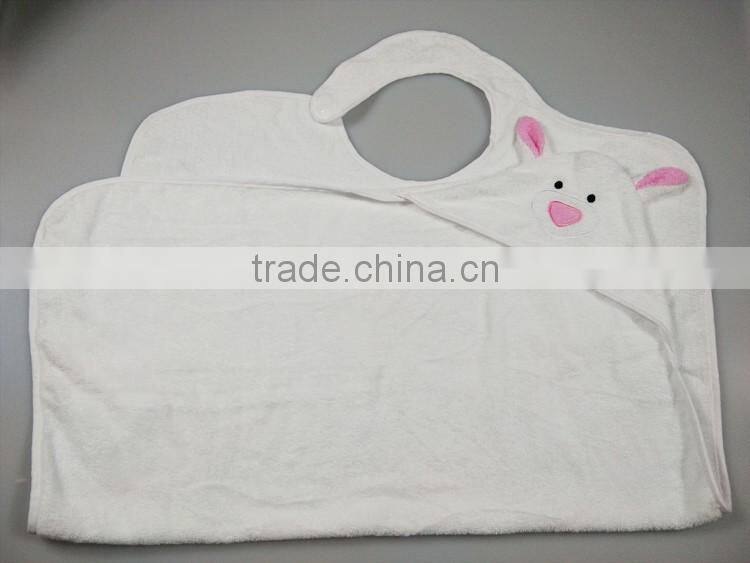 Cotton baby apron bath towel with hood