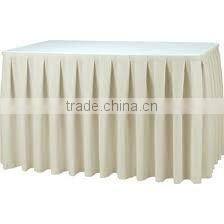 White polyester table skirting wedding fashion polyester table skirts