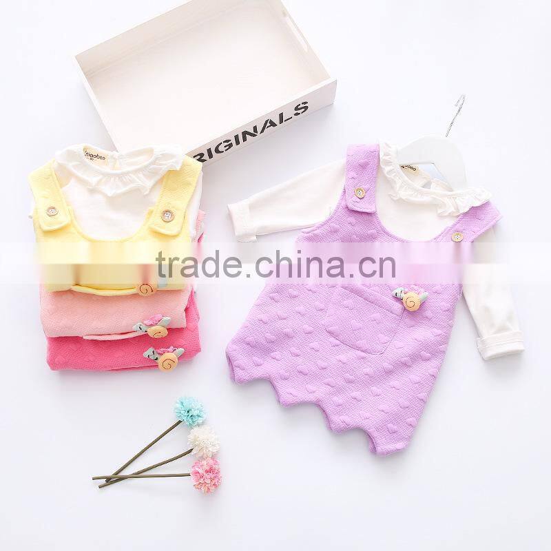 1-4 years girl autumn dress cotton red long sleeve ruffle collar belt dress for kids MHKS05