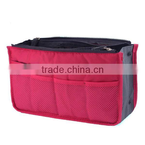 wholesale multi-function women/lady handbag organizer bag comestic bag