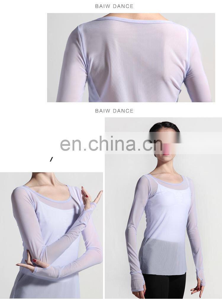 117120107 Pull on Mesh Ballet Dance Tops