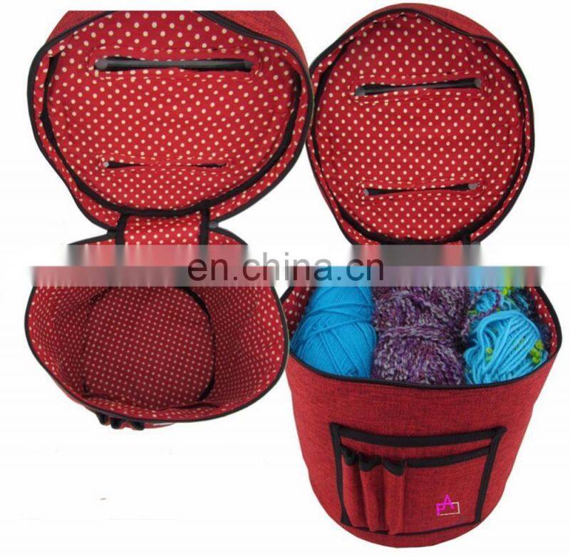 Yarn Storage Bag Organisation Portable Lightweight Easy to Carry Knitting Crochet Yarn Holder with Pockets